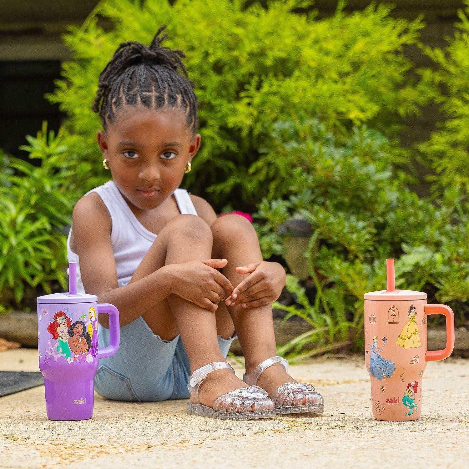 Zak Designs 16-oz Stainless Steel Double-Wall Tumbler for Kids with Straw, 2-Piece Set