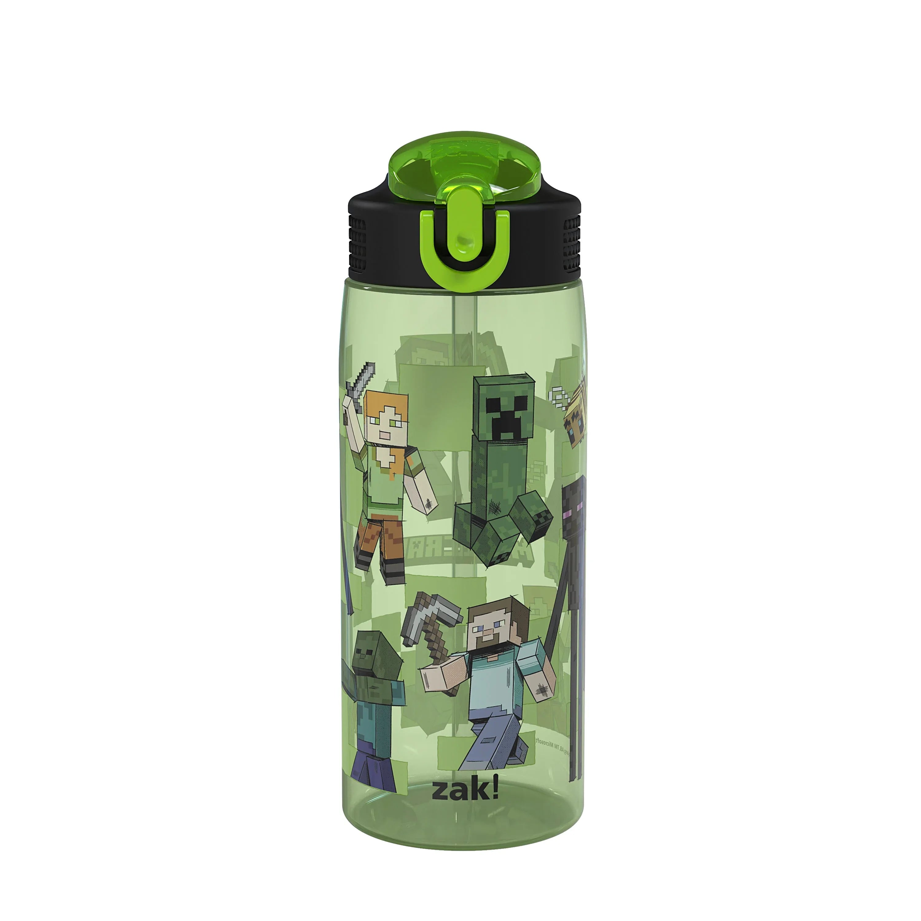 Zak Designs Durable Plastic 25oz Grinch Kids Water Bottle with Straw and Handle - USA MEGA SHOP