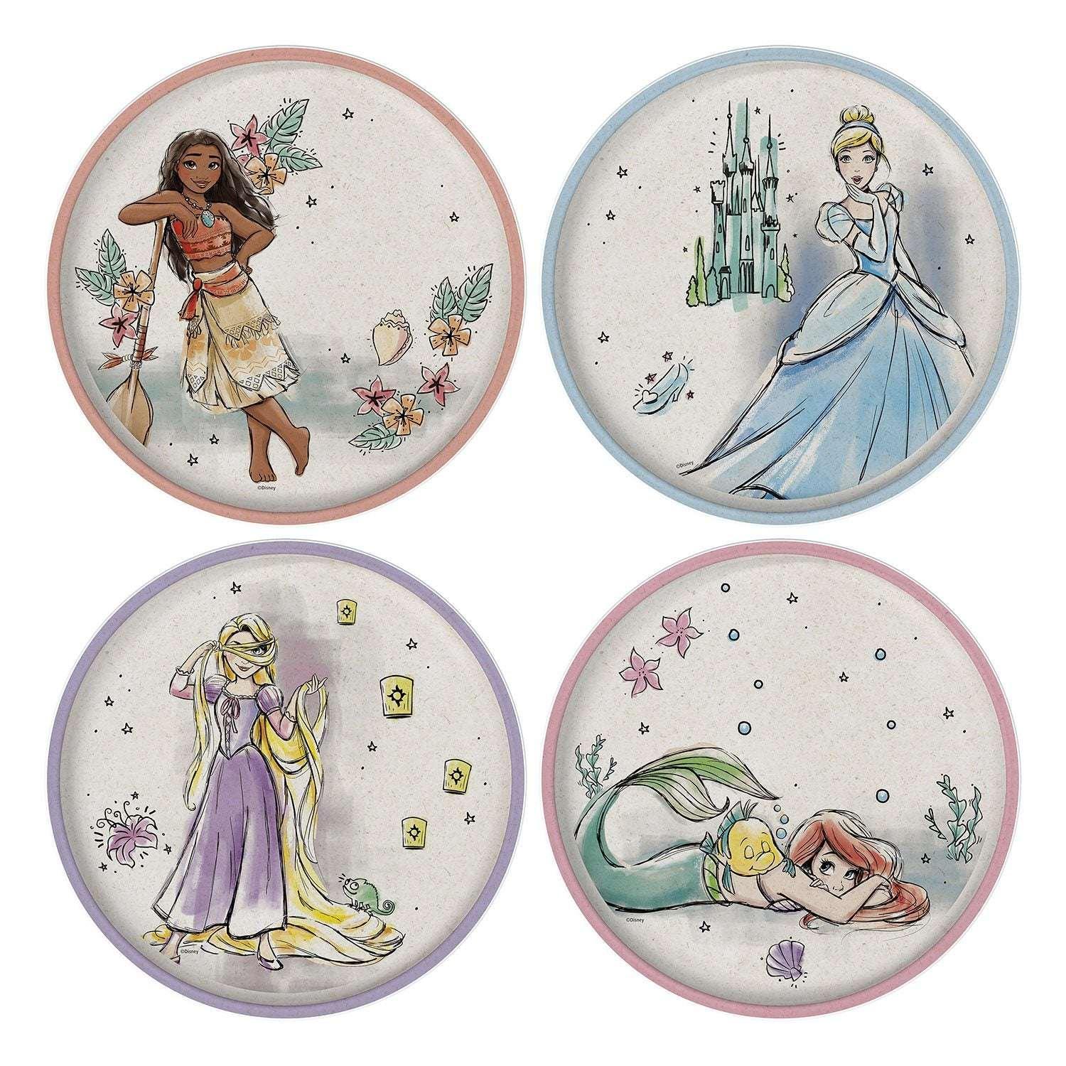 Zak Designs 8-Piece Bamboo Melamine Kids Dinnerware Set, Choose Character