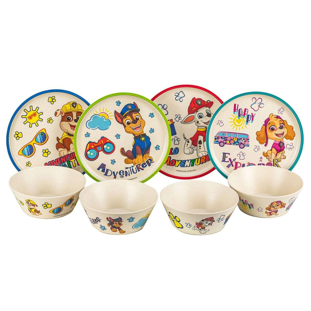 Zak Designs 8-Piece Bamboo Melamine Kids Dinnerware Set, Choose Character - USA MEGA SHOP