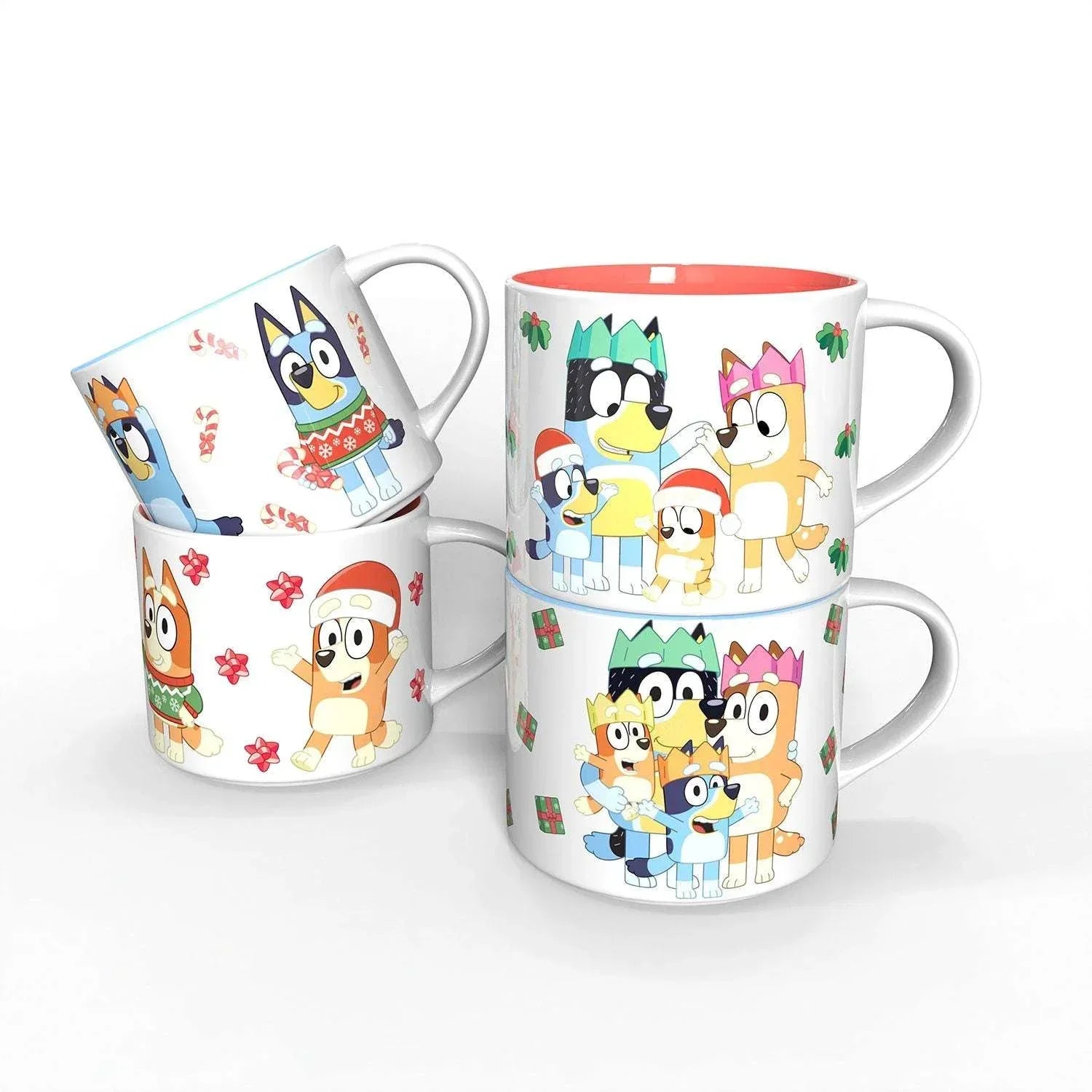 Zak Designs 15oz 4pk Ceramic Holiday Mugs in Gift Box - USA MEGA SHOP