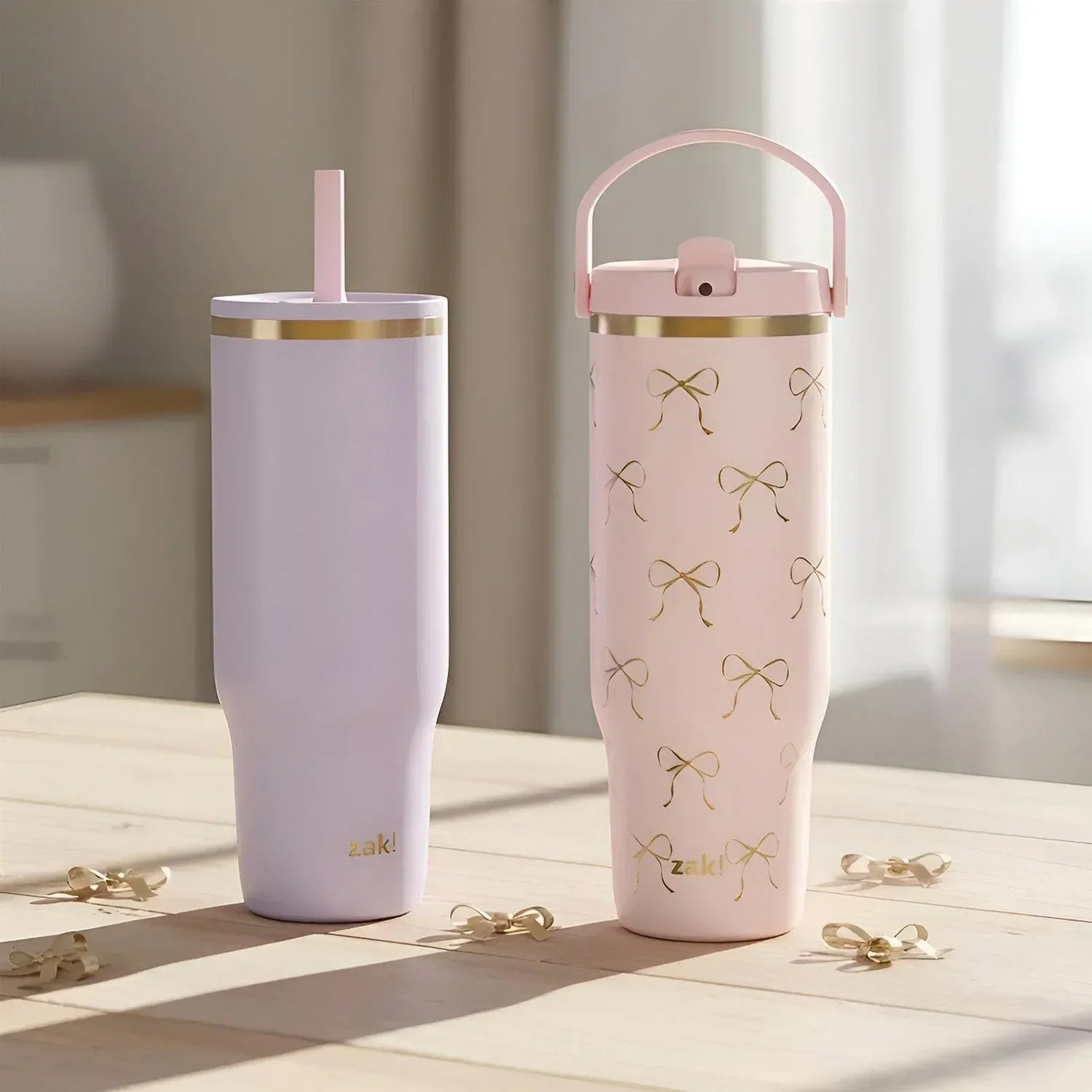 Zak Designs 30-oz. Stainless Steel Double Wall Sutton Flex Tumbler, 2-Piece Set