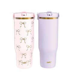 Zak Designs 30-oz. Stainless Steel Double Wall Sutton Flex Tumbler, 2-Piece Set