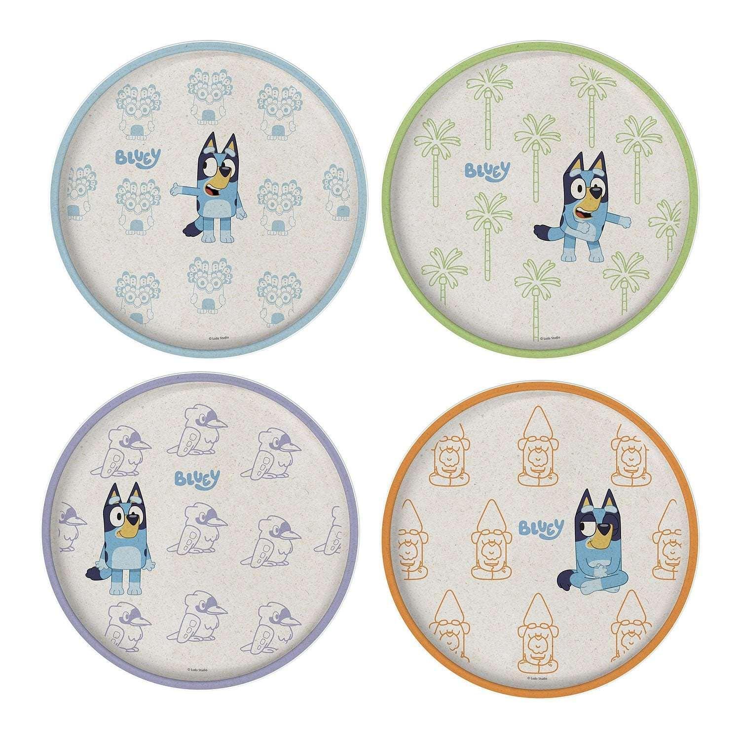 Zak Designs 8-Piece Bamboo Melamine Kids Dinnerware Set, Choose Character