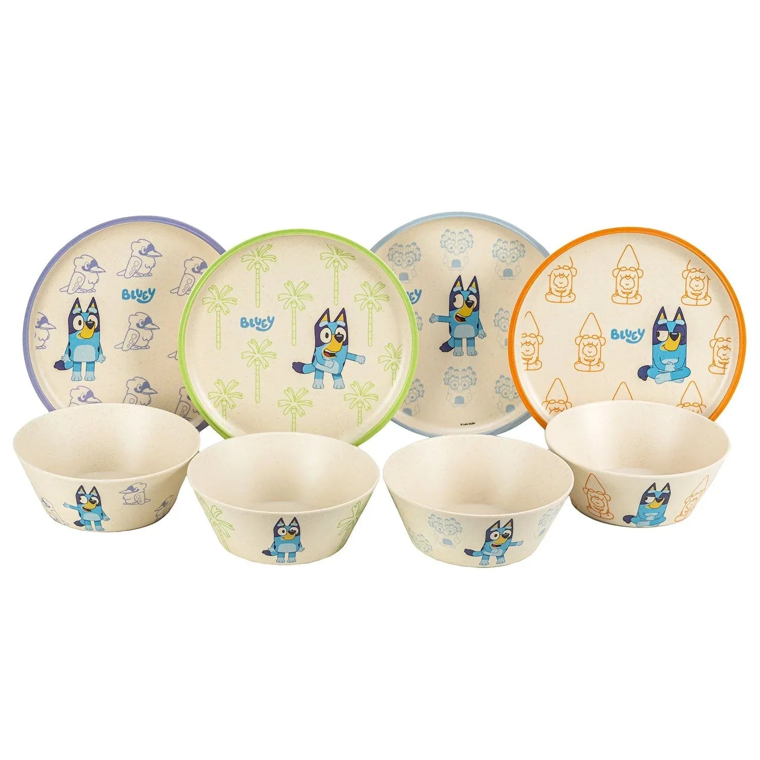 Zak Designs 8-Piece Bamboo Melamine Kids Dinnerware Set, Choose Character - USA MEGA SHOP