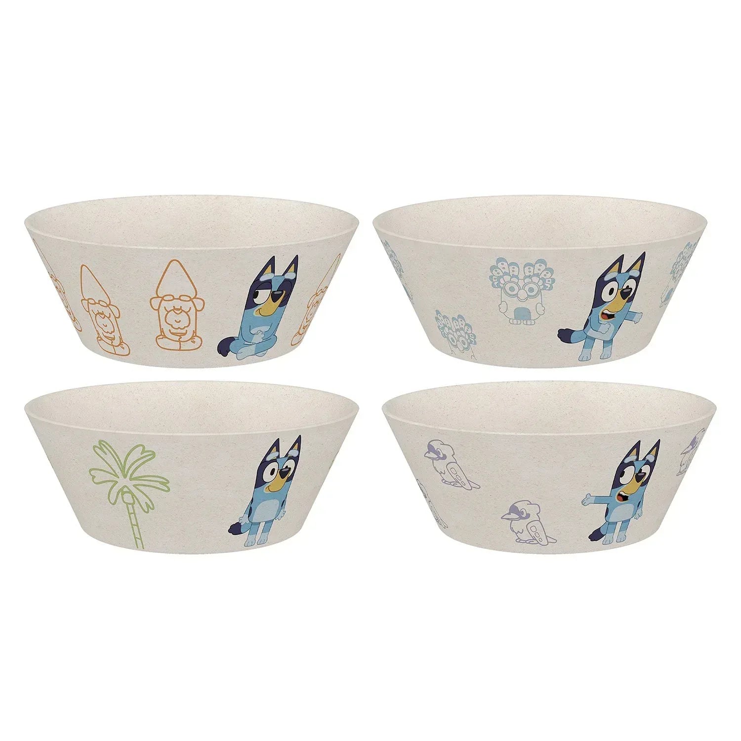Zak Designs 8-Piece Bamboo Melamine Kids Dinnerware Set, Choose Character