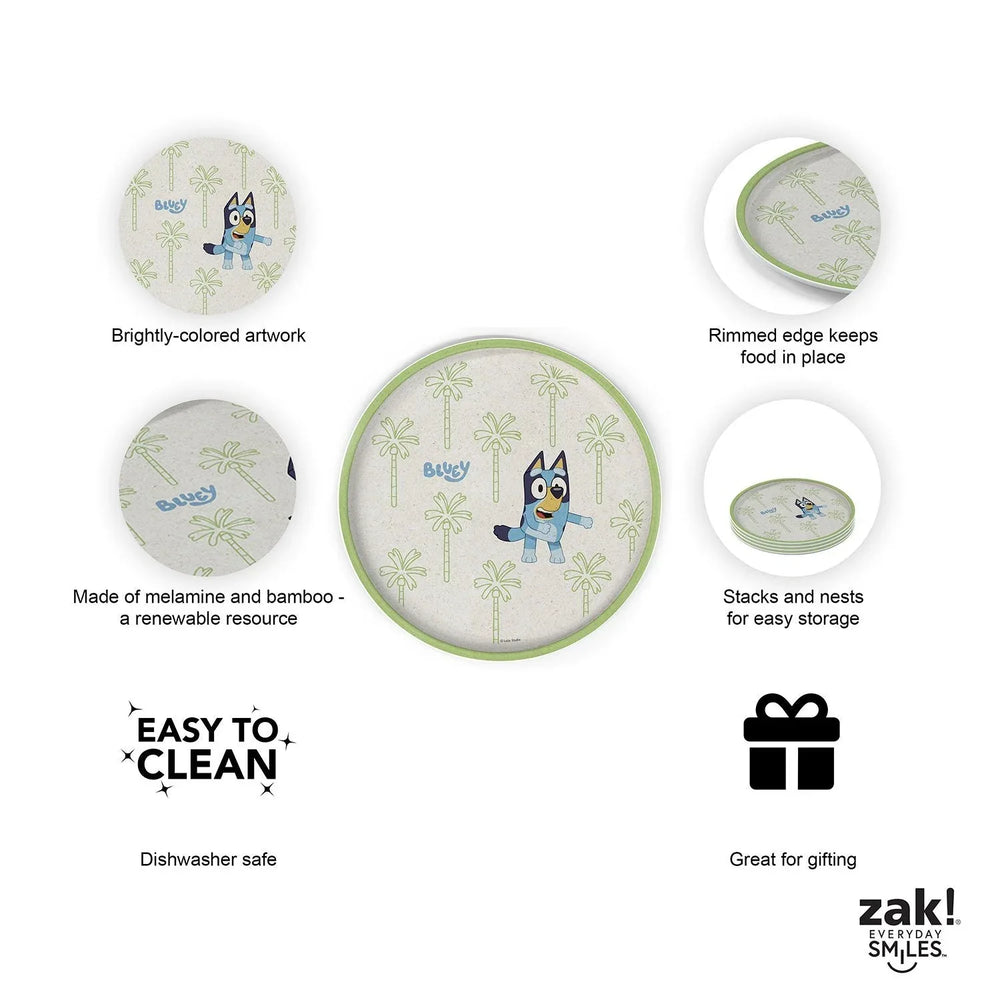 Zak Designs 8-Piece Bamboo Melamine Kids Dinnerware Set, Choose Character - USA MEGA SHOP