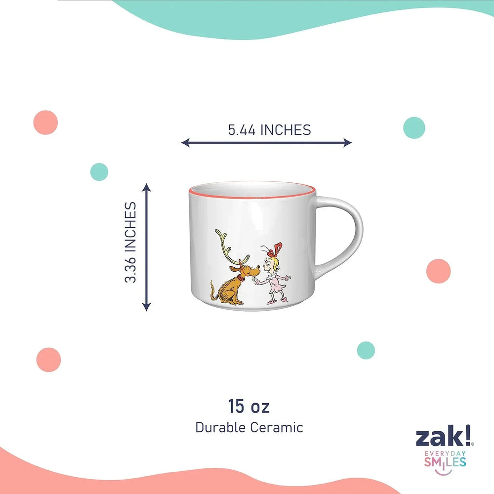 Zak Designs 15oz 4pk Ceramic Holiday Mugs in Gift Box - USA MEGA SHOP