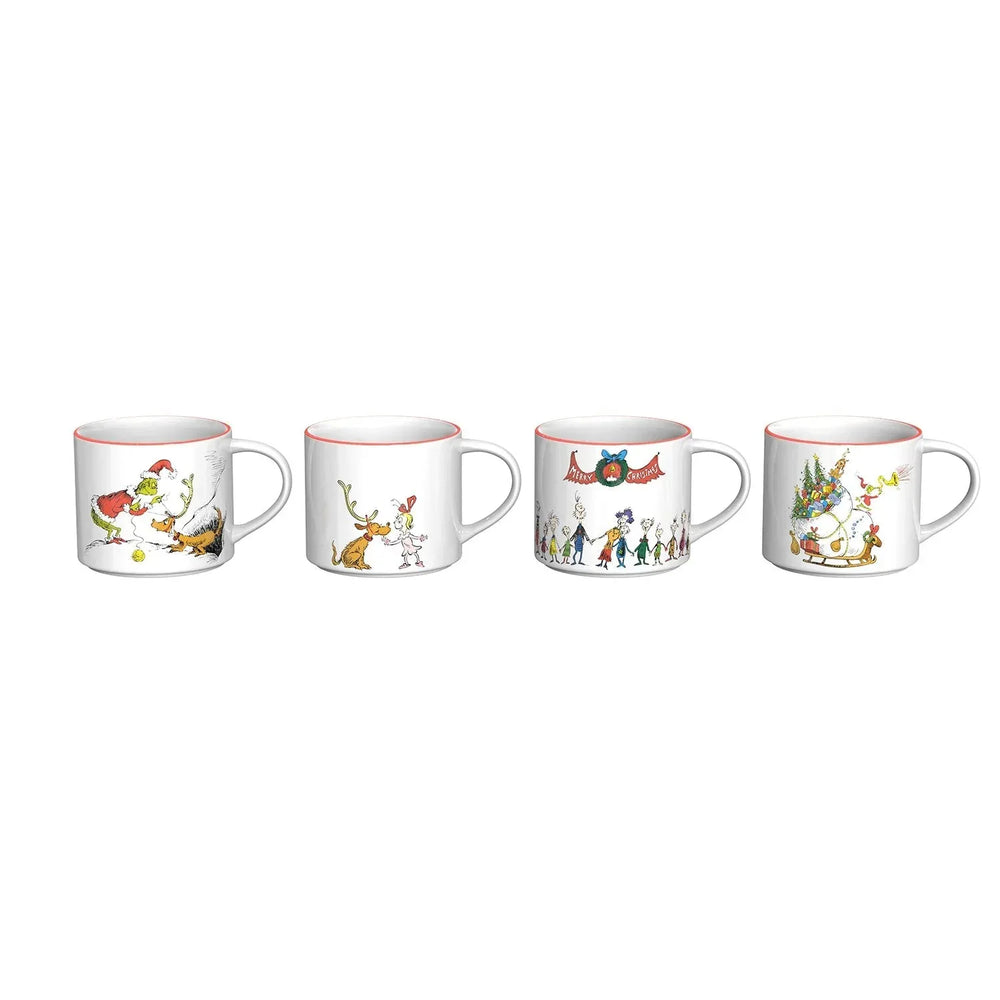 Zak Designs 15oz 4pk Ceramic Holiday Mugs in Gift Box - USA MEGA SHOP