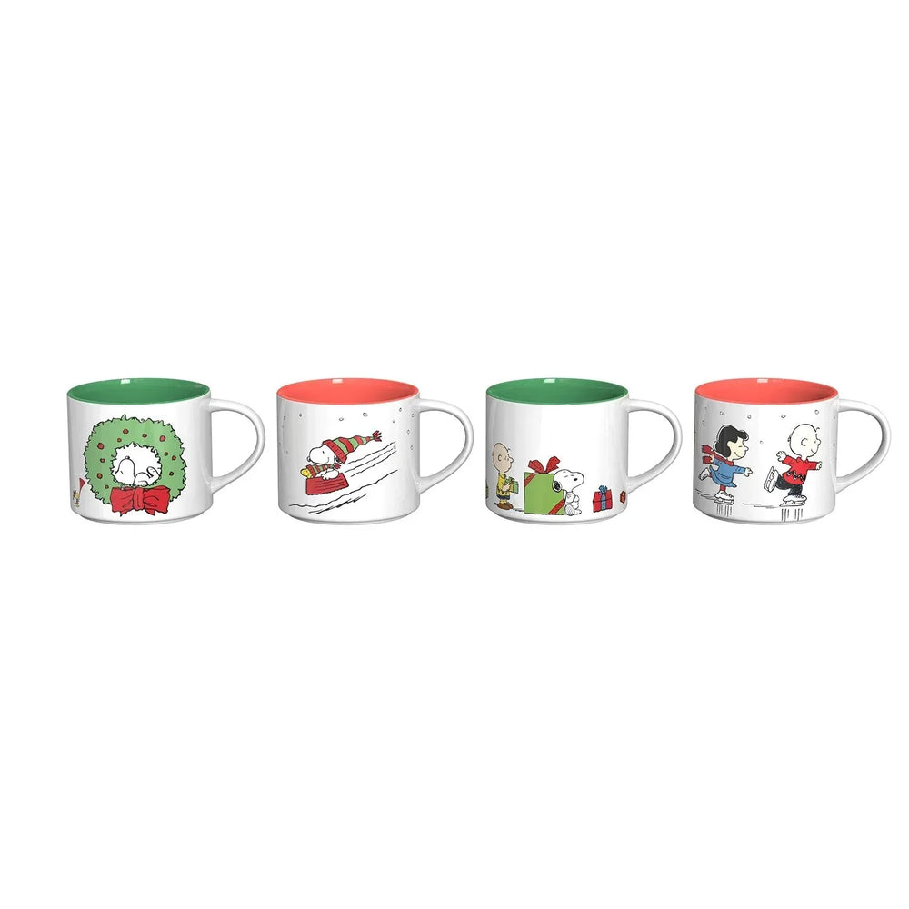 Zak Designs 15oz 4pk Ceramic Holiday Mugs in Gift Box - USA MEGA SHOP