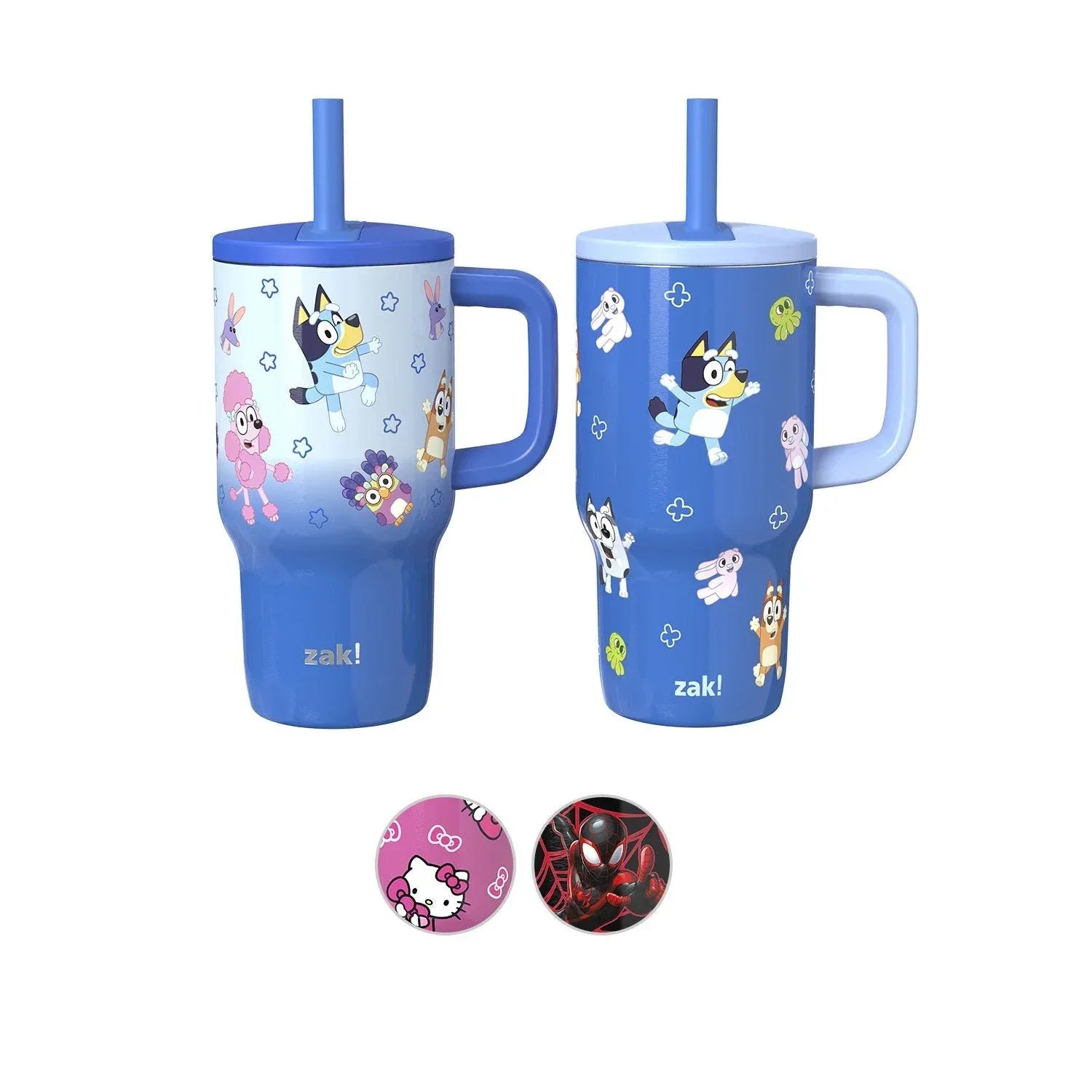 Zak Designs 16-oz Stainless Steel Double-Wall Tumbler for Kids with Straw, 2-Piece Set - USA MEGA SHOP