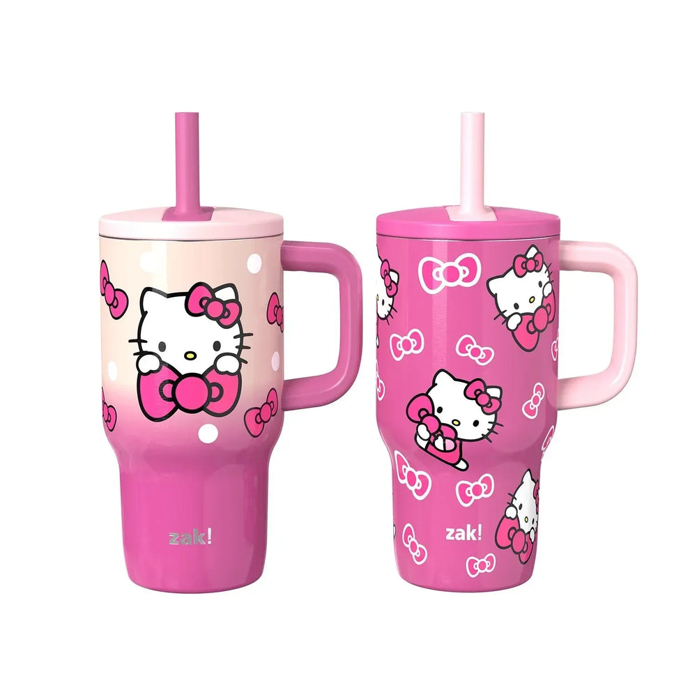 Zak Designs 16-oz Stainless Steel Double-Wall Tumbler for Kids with Straw, 2-Piece Set - USA MEGA SHOP