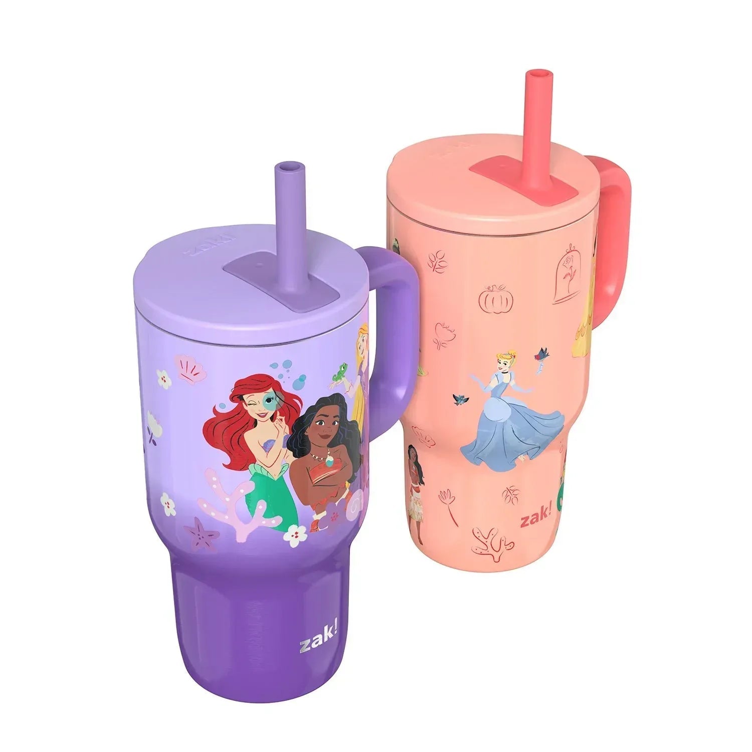 Zak Designs 16-oz Stainless Steel Double-Wall Tumbler for Kids with Straw, 2-Piece Set