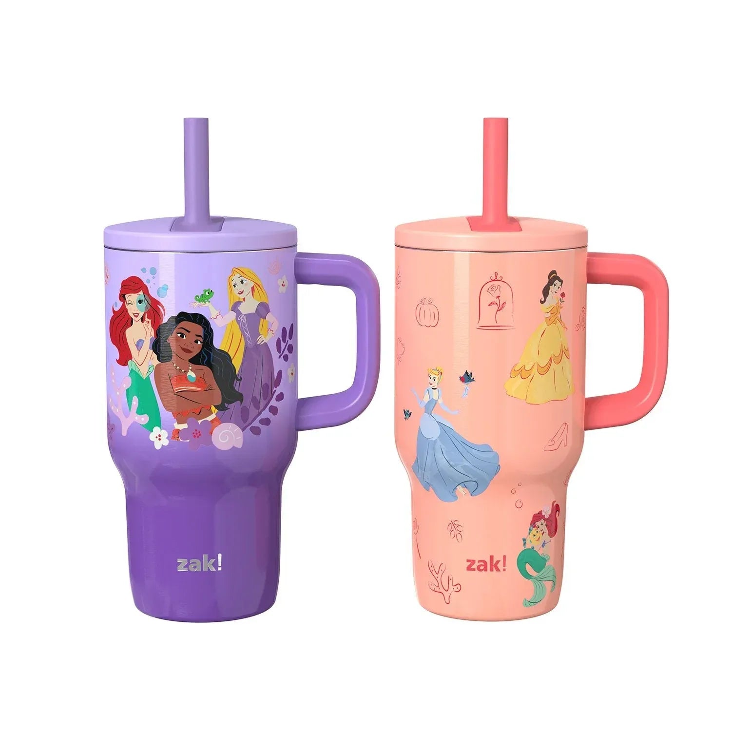 Zak Designs 16-oz Stainless Steel Double-Wall Tumbler for Kids with Straw, 2-Piece Set - USA MEGA SHOP