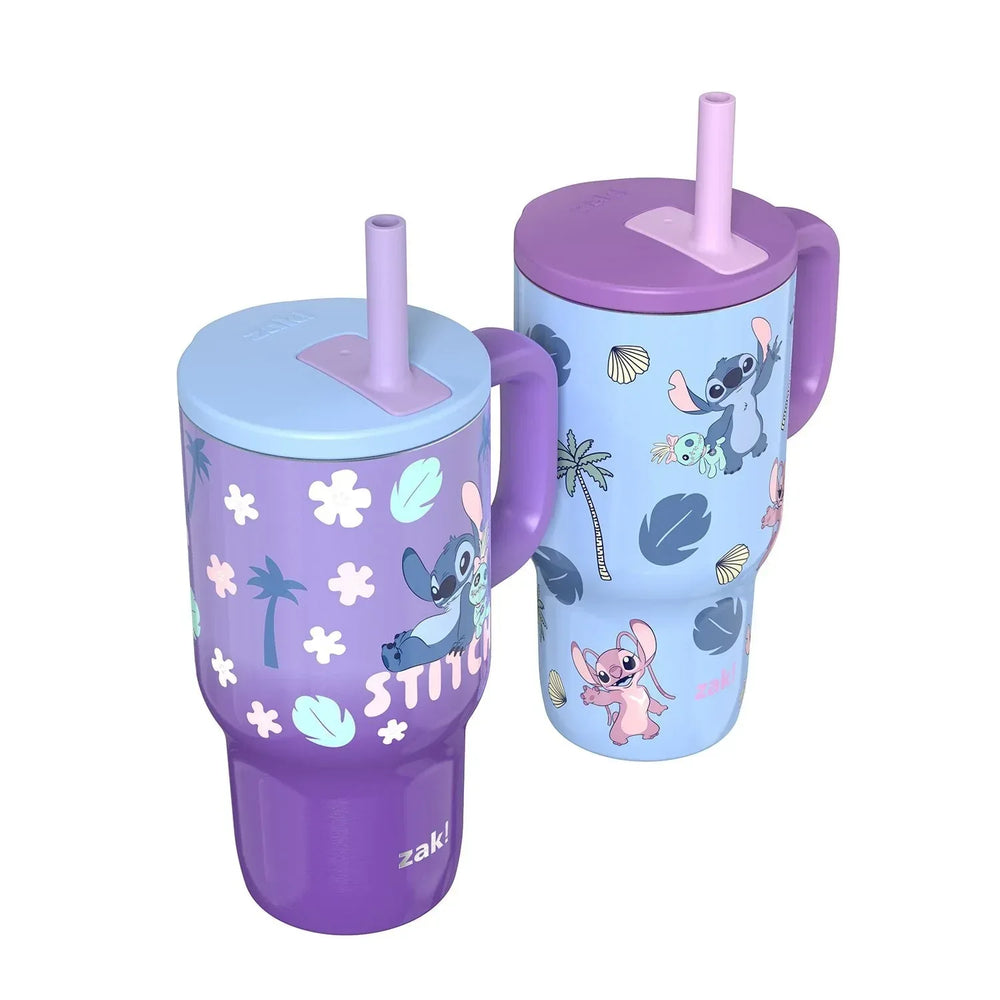 Zak Designs 16-oz Stainless Steel Double-Wall Tumbler for Kids with Straw, 2-Piece Set - USA MEGA SHOP