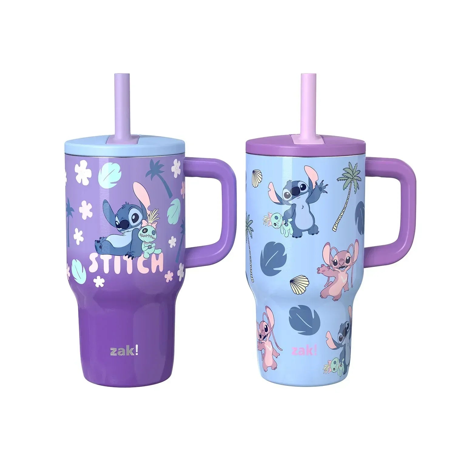 Zak Designs 16-oz Stainless Steel Double-Wall Tumbler for Kids with Straw, 2-Piece Set