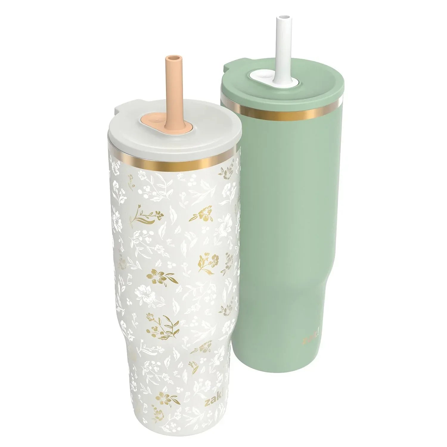 Zak Designs 30-oz. Stainless Steel Double Wall Sutton Flex Tumbler, 2-Piece Set