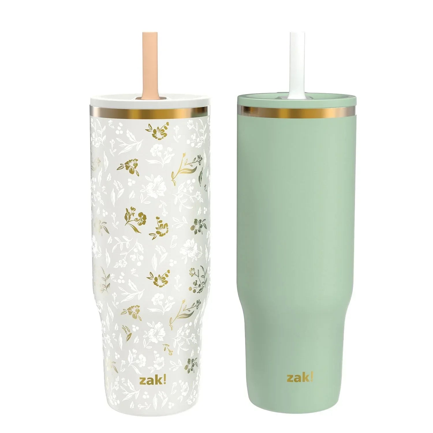 Zak Designs 30-oz. Stainless Steel Double Wall Sutton Flex Tumbler, 2-Piece Set