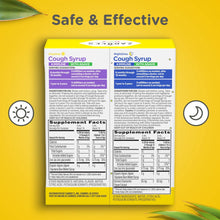 Zarbee’s baby cough syrup value pack, back panel with dosage and supplement facts