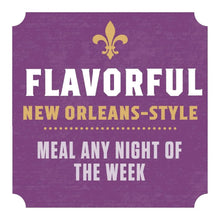 Flavorful New Orleans-style meal any night of the week label.