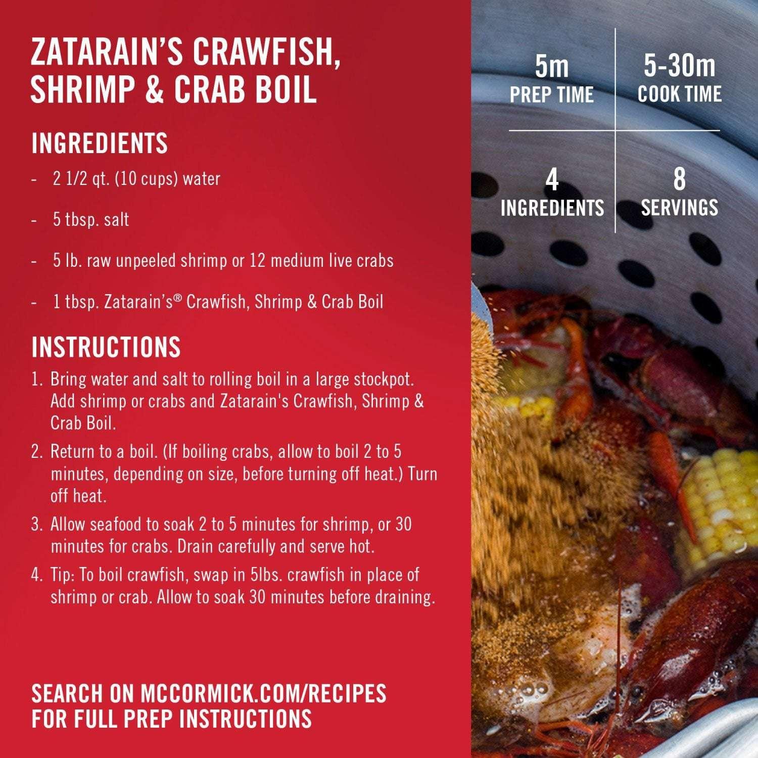 Zatarain's Crawfish, Shrimp and Crab Boil, 4.5 lbs. - USA MEGA SHOP