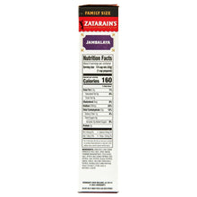 Nutrition Facts panel on a family-size Jambalaya rice dinner mix box