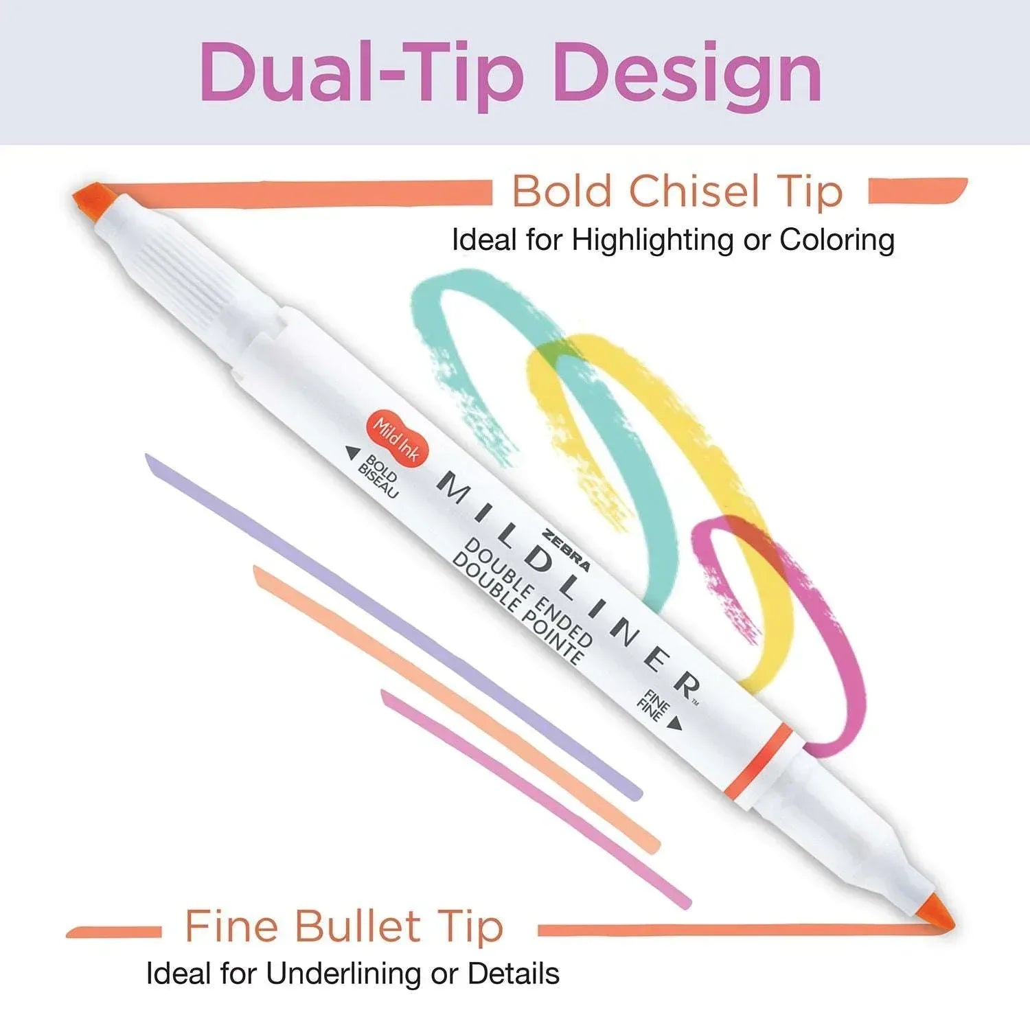Zebra Mildliner Double Ended Highlighter Assorted 18 pk.