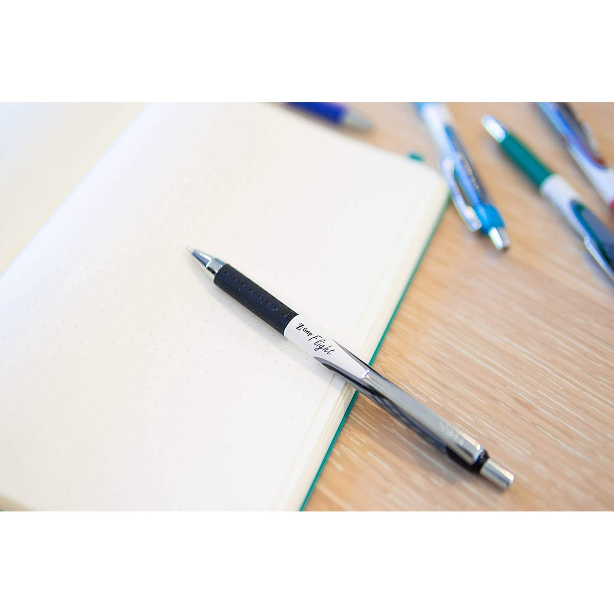 Zebra Pen Z-Grip Flight Retractable Ballpoint Pens Bold 1.2 mm Assorted Ink 10 Count