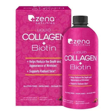Zena liquid collagen + biotin supplement box and bottle set, purple