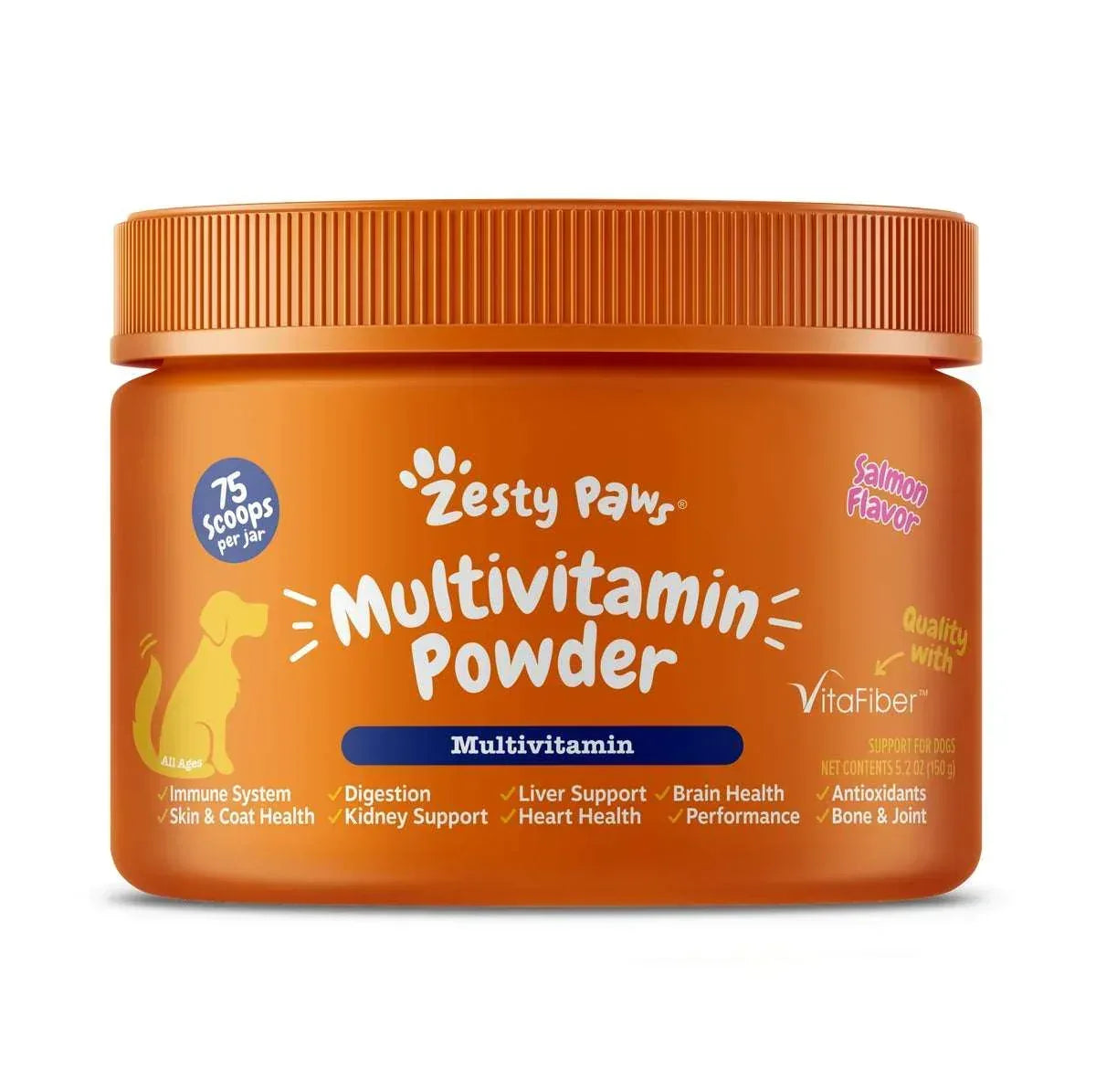 Zesty Paws Multivitamin Powder for Dogs, for Overall Wellbeing, 150g Jar