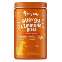 Orange Allergy & Immune Bites supplement bottle, front label with “Allergy & Immune”