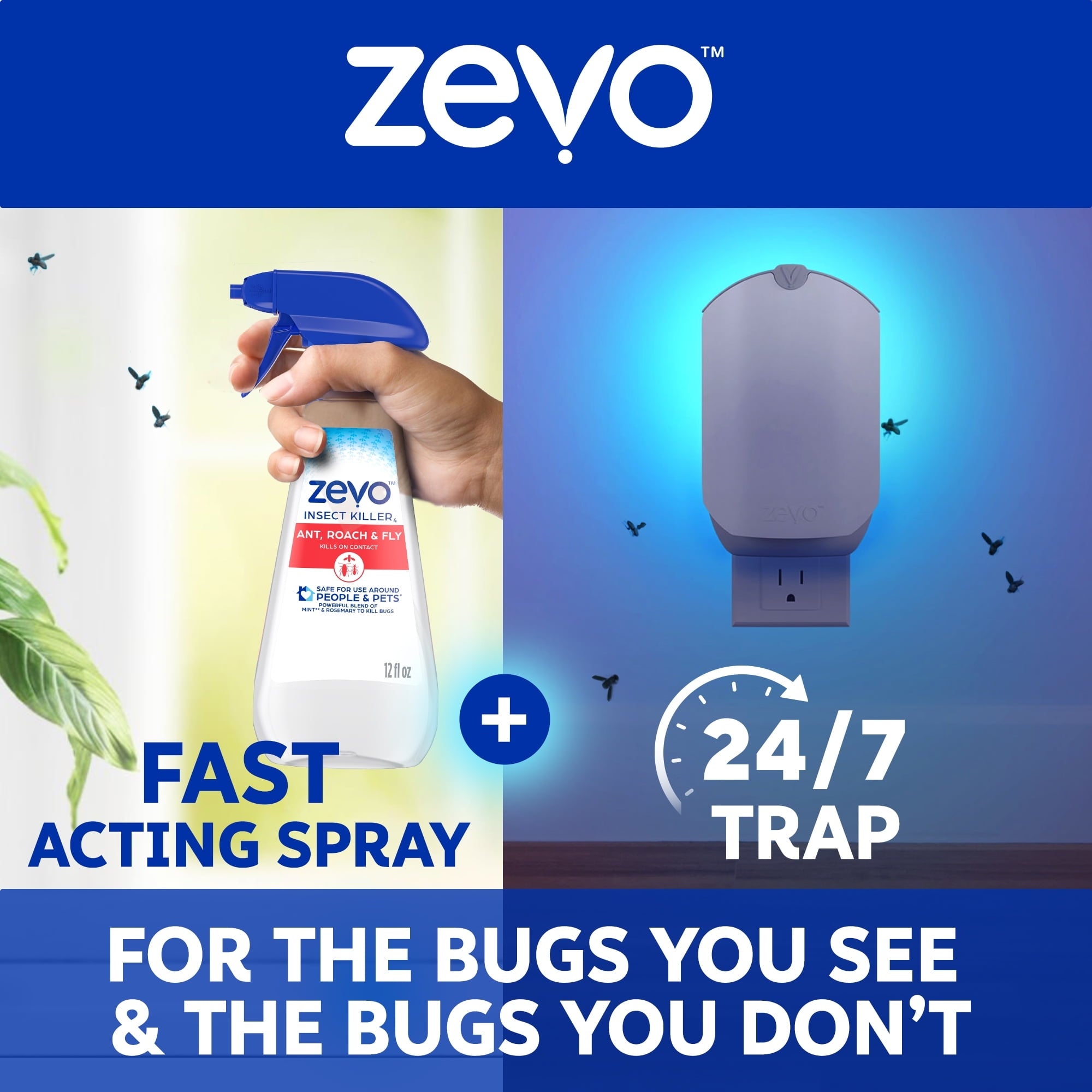 Zevo Roach Killer & Multi Insect Spray for Ants, Flies & More 16 fl oz Spray