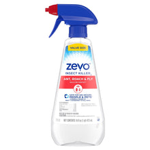 Zevo insect killer spray bottle, value size, blue trigger sprayer and red label