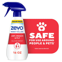Zevo insect killer spray bottle with blue trigger, red label, 16 oz