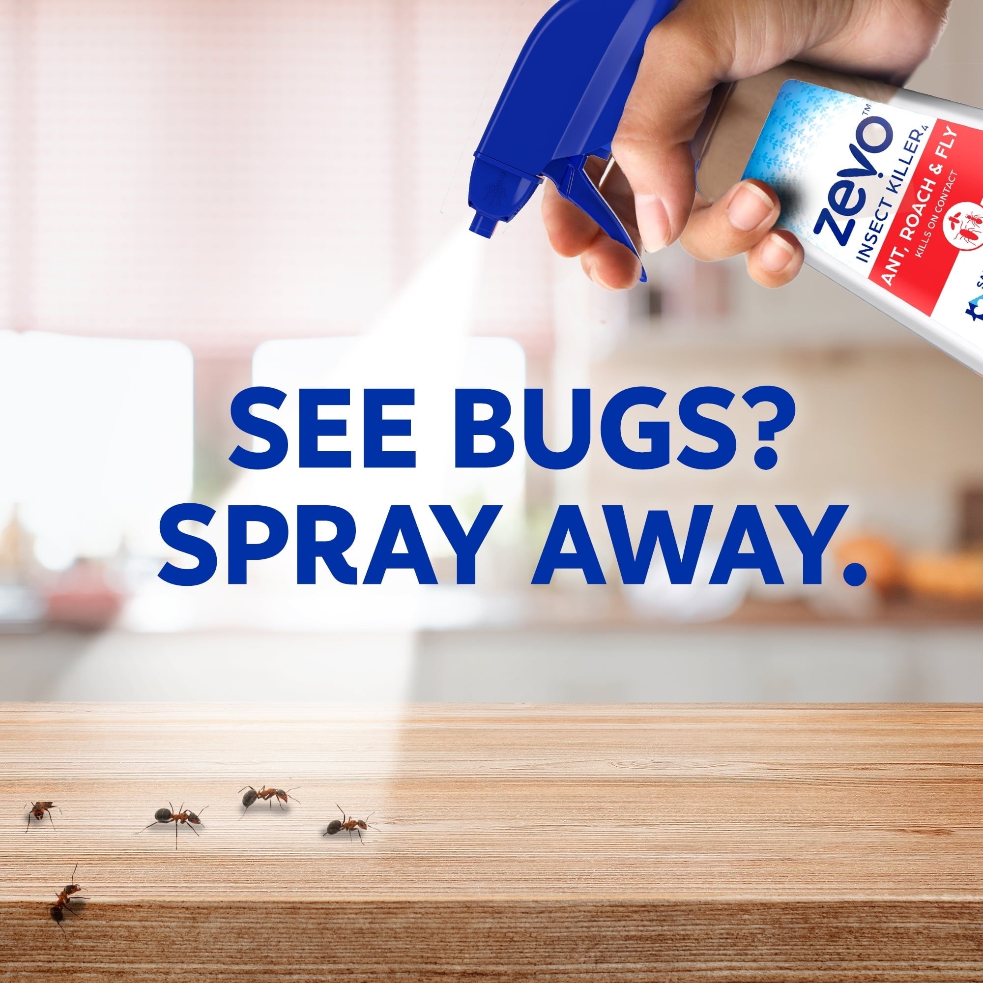 Zevo Roach Killer & Multi Insect Spray for Ants, Flies & More 12oz Spray