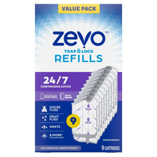 Zevo Trap & Lock refill cartridges, 9-pack for house flies and fruit flies