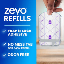 Insect trap refill cartridge shown in a white frame with purple grid and latch icons
