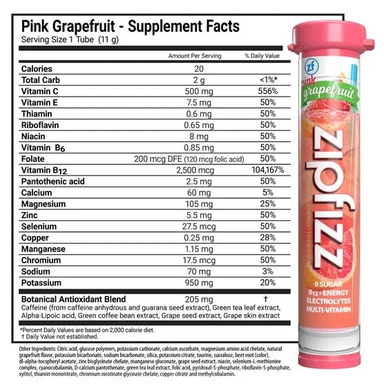 Zipfizz Multi-Vitamin Energy Hydration Drink Mix, 30 Tubes