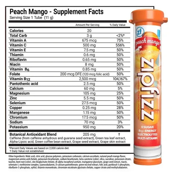 Zipfizz Multi-Vitamin Energy Hydration Drink Mix, 30 Tubes