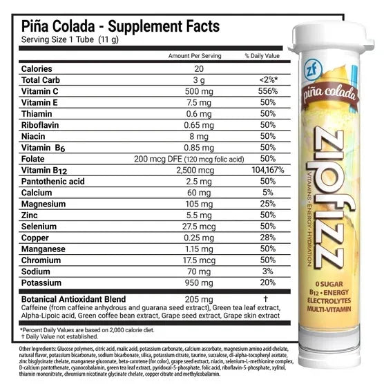 Zipfizz Multi-Vitamin Energy Hydration Drink Mix, 30 Tubes