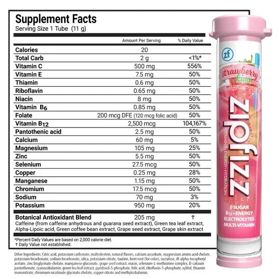 Zipfizz Multi-Vitamin Energy Hydration Drink Mix, 30 Tubes