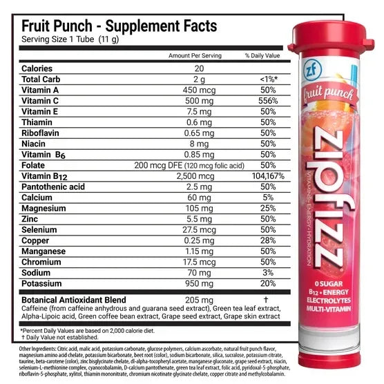 Zipfizz Multi-Vitamin Energy Hydration Drink Mix, 30 Tubes