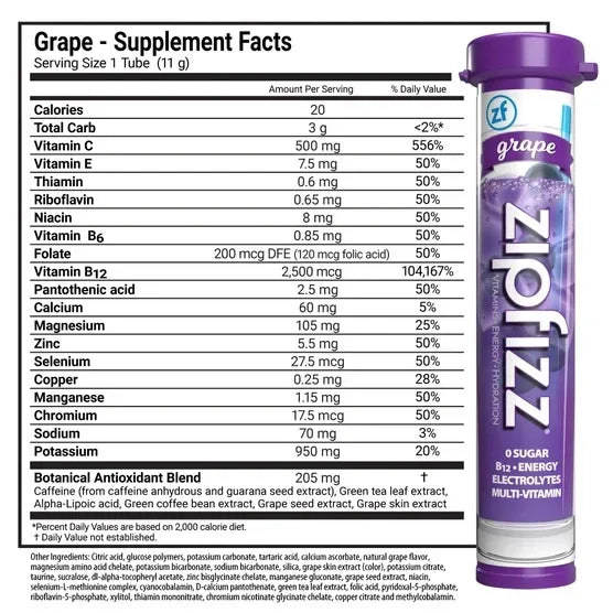 Zipfizz Multi-Vitamin Energy Hydration Drink Mix, 30 Tubes