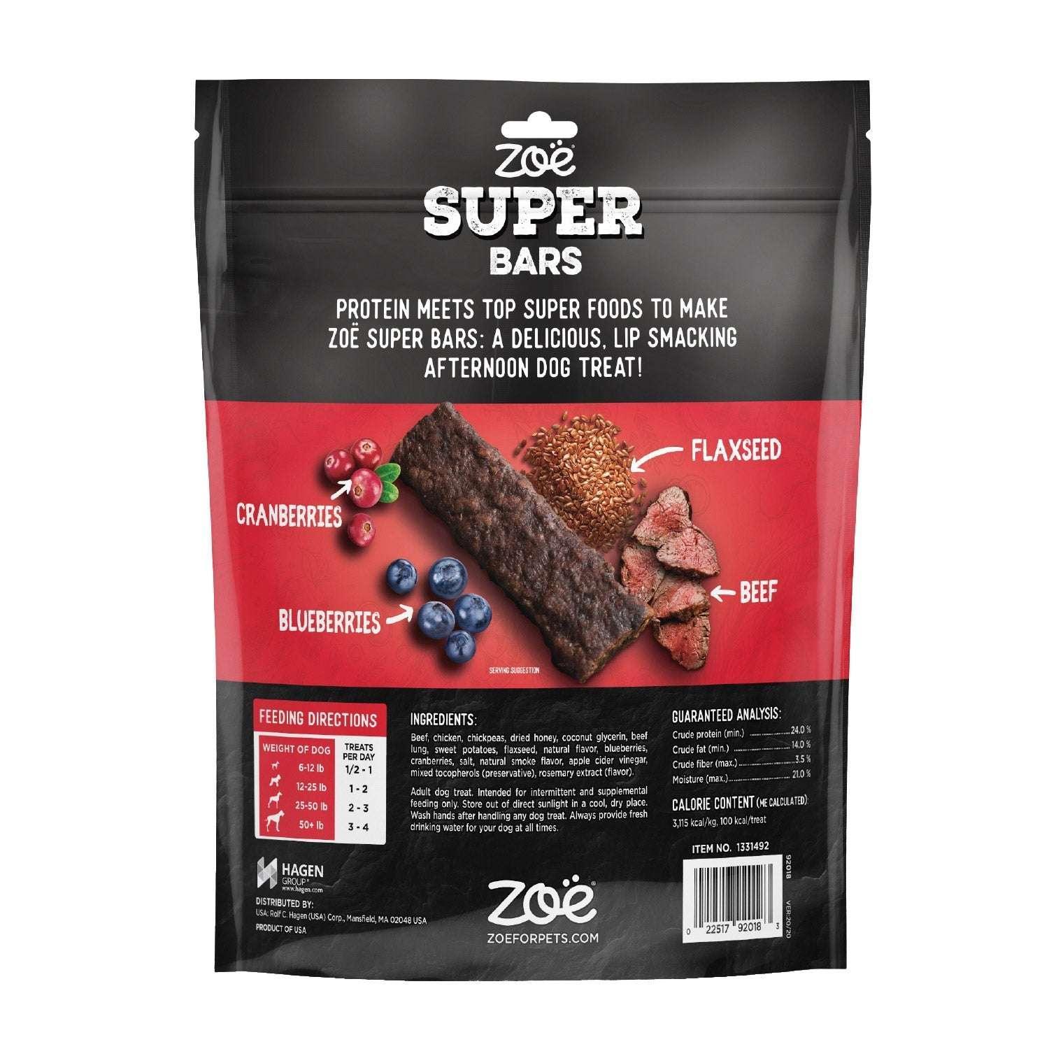 Zoe Super Bars Beef Recipe 2lb Bag