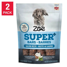 Dog treat bag: Super Bars salmon recipe, 2-pack label