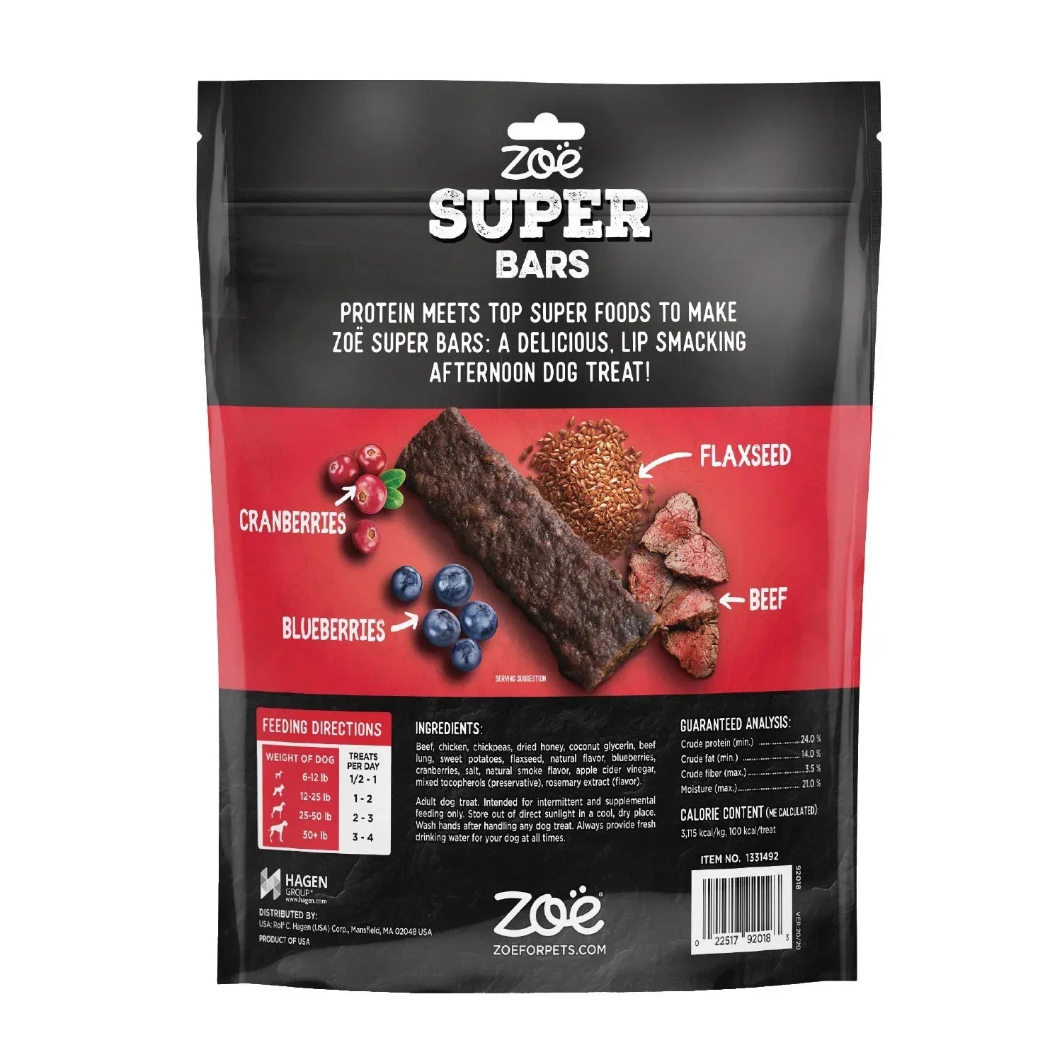 Zoe Super Bars Beef Recipe 2lb Bag