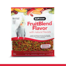 Medium bird seed mix, FruitBlend natural flavor bag.