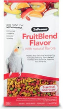 FruitBlend bird food bag for medium birds, natural fruit flavors and vitamin minerals