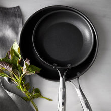 Zwillings non-stick fry pan set, two black pans with stainless handles