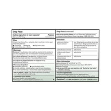 Drug Facts label for allergy liquid gel capsules with active ingredients and warnings